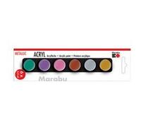 Marabu Set de peinture acrylique 'METALLIC', 6 x 3,5 ml G