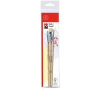 Marabu Set School, 3 pinceaux Plats en Bois certifié FSC, avec Poils naturels, Maternelle, l'école et la Peinture sur Textile, 0180000000200, Multicolor, Gr. 4, 8, 12