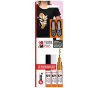Marabu Textil Painter Plus, set de 3 crayons textiles pour tissus clairs et foncés, crayon de peinture pour tissus avec pointe de 3 mm, résistant au lavage jusqu'à 40°C, 0118000000081
