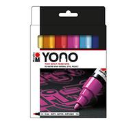 Marabu YONO 124000004004 Lot de 12 marqueurs acryliques polyvalents avec pointe ogive japonaise 1,5-3 mm, à base d'eau, résistant à la lumière et à l'eau, pour presque tous les supports
