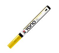 Marabu YONO 124001019 Marqueur YONO Jaune 019 Stylo acrylique polyvalent avec pointe ogive japonaise fine 0,5-1,5 mm, à base d'eau, résistant à la lumière et à l'eau pour presque tous les supports