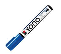 Marabu YONO 12400102053 Marqueur Bleu foncé 053 Stylo acrylique polyvalent avec pointe biseautée japonaise 0,5-5 mm, à base d'eau, résistant à la lumière et imperméable pour presque tous les supports
