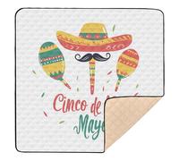 Maracas Cinco De Mayo de style mexicain doux et épais Tapis d'activités pour le sol et le ventre confortable pour bébés, nourrissons et tout-petits, 127 x 127 cm