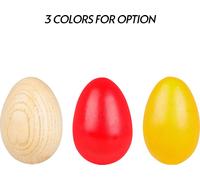 Maracas en bois Instruments de musique à percussion Œufs 2pcs Beige