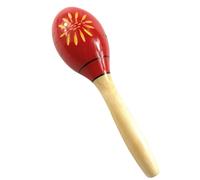 Maracas Instruments de musique éducatifs Faits à la main Maracas en bois Hochets pour cadeaux de fête Fête d'anniversaire Carnavals (Longues fleurs rouges sculptées)
