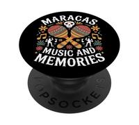 Maracas Musique et Souvenirs Mois du Patrimoine hispanique PopSockets PopGrip Adhésif