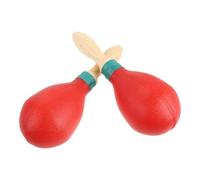 Maracas Shaker Rouge en Bois et Plastique, Son Vif et Prise Confortable | Concerts et Fêtes de Plage, Surface Lisse, Format Portable, Lot de Deux Pièces, Usage Musical