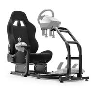 Marada Racing Simulator Cockpit réglable avec pédales Plateforme de montage pour Logitech G25 G27 G29 G920 avec siège noir Simulateur de direction de la cabine Pédales de volant non incluses