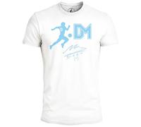 Maradona T Shirt Officiel - DM White Edition - Maillot Unisexe en Coton. Haut Coupe Regular pour Adulte et Garçon. S