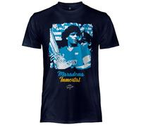 Maradona T-shirt officiel. T-shirt unisexe en coton. T-shirt pour adulte et garçon, bleu, Small