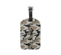 Marais De L'Armée De Camouflage Gris Etiquettes à Bagages de Valises Voyage en Cuir Etiquette Nom Adresse ID Tags Drôle pour Les Garçons Filles(3PACK)
