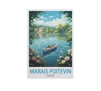 Marais Poitevin France，Jigsaw Puzzle 1000 Pièces en Papier Puzzle-Stitch Classique Bricolage Enfants Décompression Jouet Éducatif Brithday Cadeaux Puzzles（50x70cm）-M59