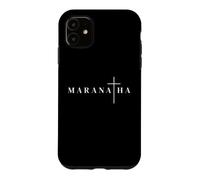 Maranatha Come Lord Citation Grecque avec la Croix de Jésus Coque pour iPhone 11