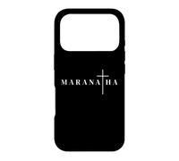 Maranatha Come Lord Citation Grecque avec la Croix de Jésus Coque pour iPhone 17 Pro
