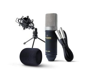 Marantz Professional MPM-1000 - Micro à condensateur XLR avec pied de bureau et câble pour podcast, streaming, chant, télétravail et gaming
