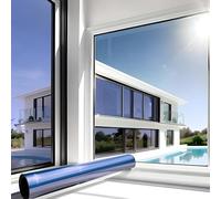 MARAPON Film Miroir pour Fenêtre Bleu 0,30x50 m Adhésion Statique sans Colle Film sans Tain Intimité Protection UV Anti Chaleur