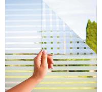 MARAPON Film pour Fenêtre à Rayures 0,30x2 m avec Adhésion Statique sans Colle Vitrophanie Décorative pour Intimité Protection UV Salle de Bain et Bureau