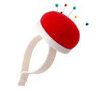 MARARDI Pelote à Épingles pour le Poignet [Couleur Rouge] Bracelet pour bras en Plastique Rembourré Coton - Coussin pour Épingle Portable pour la Couture Artisanat Bricolage