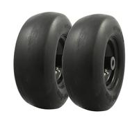 MARASTAR 00232-2PK Lot de 2 pneus et roues universels à ajustement plat 11 x 4.00-5, pneus de rechange pour tondeuse à gazon zéro virage, bande de roulement lisse, kit d'adaptateur inclus, lot de 2