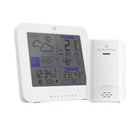 Marathon Paris-Station météo intérieure sans fil avec capteur extérieur-Prévisions météo-température et taux d’humidité intérieur et extérieur-Affichage des min-max de la journée-Heure radio-piloté