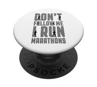 Marathonien Ne me suis Pas, Je Cours des Marathons PopSockets PopGrip Adhésif