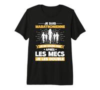 Marathonienne Citation Humour Course à Pied Running T-Shirt Haut de Gamme