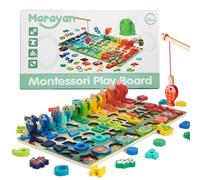 MARAYAN, Jeu Montessori Enfant 3 4 5 Ans, Jeux educatif, activités manuelles, motricité Fine, Jouet en Bois Maternelle, Puzzle creatif, Apprendre Couleurs, Cadeau Fille Garçon
