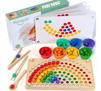 MARAYAN, Jeu Montessori Enfant 3-7 Ans, Jeux educatif, Quiet Book, activités manuelles, motricité Fine, Jouet Bois Maternelle, Puzzle creatif, Apprendre Couleurs, Cadeau Anniversaire Fille Garçon