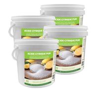MARBEC ACIDE CITRIQUE PUR 5KGx4PCS Détergent détartrant anticalcaire, adoucissant naturel, poudre hydrosoluble, pour salle de bain, cuisine, appareils électroménagers.