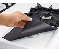 Marbeine Lot de 10 Protection de Gazinière Réutilisable, Plaque de Cuisson à Gaz Universel Protection d'Ecran Feuilles de Cuisson à Gaz (Noir)