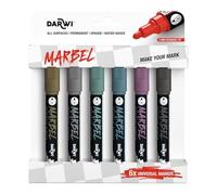 MARBEL - Set de 6 Marqueurs Universels Pointe Ronde Médium 4mm Assortiment Métallique - DA0236004K01C