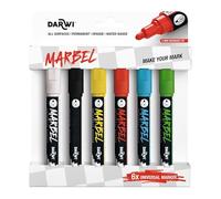MARBEL - Set de 6 Marqueurs Universels Pointe Ronde Médium 4mm Assortiment Primaire - DA0226004K03C