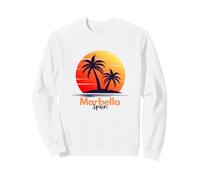 Marbella Coucher de Soleil Andalousie Méditerranée Palmiers Souvenir Sweatshirt