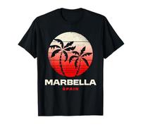 Marbella Espagne Palmier Andalousie Plage Coucher de Soleil T-Shirt