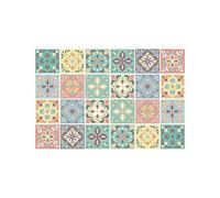 WALPLUS Crédence Adhésive Cuisine 15x15cm Carrelage Adhesif Mural Amovible Crédence Adhésive Deco Cuisine Espagnol Coloré Revetement Mural Adhesif fourrure Salle de Bain Cuisine Salon 24pcs