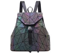 MARBER Femmes Sac À Dos Lumineux Géométrique Nightglowing Mode Coloré Rhombic Daypack Sac À Dos Sacs pour Femmes Filles Campus Voyage En Plein Air