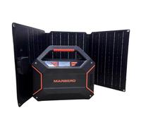 MARBERO Power Station 100W Batterie Externe 99Wh 27.000mAh avec Panneau Solaire Pliable 30W avec Prise EU Groupe Electrogene Silencieux, Lampe Torche SOS Pour Camping, Urgence Maison, Voyage Bricolage