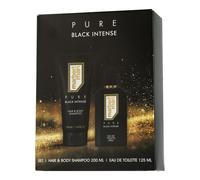 Marbert Man Pure Black Intense Set avec shampooing cheveux et corps 125 ml + ...