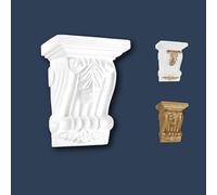 Marbet Design Consoles en stuc en polystyrène - Acanthe baroque Décoration murale blanche ou dorée. Console d'art antique avec ornements, moulures et éléments de décoration murale (K-01 blanc)