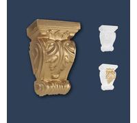 Marbet Design Consoles en stuc en polystyrène - Acanthe baroque Décoration murale blanche ou dorée. Console d'art méditerranéenne pour la décoration murale avec ornements (K-02 super or)