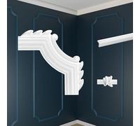 MARBET DESIGN Lambris - Décorations murales segmentées Polystyrène expansé - Caissons de mur, profil de mur, corniche plate, cadre de portrait design (LE-27-01 111x50 mm, 4 pièces)