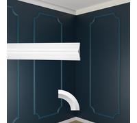 MARBET DESIGN Lambris - Décorations murales segmentées Polystyrène expansé - Corniche d'angle, profils plats, caissons de mur, décoration de l'espace personnel (B-42 60x20 mm, 2 mètres)