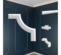 MARBET DESIGN Lambris - Décorations murales segmentées Polystyrène expansé - Profils plats de moulure, profil de mur, caissons de mur, décoration murale (NE-18-03D 220x220 mm, 4 pièces)