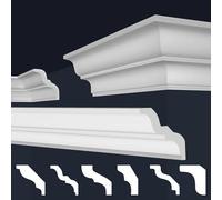 MARBET DESIGN Moulures en stuc XPS en polystyrène blanc, plafonds, moulures E, 20 m / 10 barres E-10