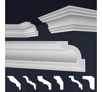 MARBET DESIGN Moulures en stuc XPS en polystyrène blanc, plafonds, moulures E, 20 m / 10 barres E-16