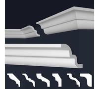 MARBET DESIGN Moulures en stuc XPS en polystyrène blanc, plafonds, moulures E, 20 m / 10 barres E-21