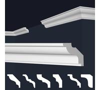 MARBET DESIGN Moulures en stuc XPS en polystyrène blanc, plafonds, moulures E, 20 m / 10 barres E-22
