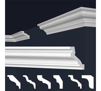 MARBET DESIGN Moulures en stuc XPS en polystyrène blanc, plafonds, moulures E, 20 m / 10 barres E-31