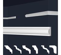 MARBET DESIGN Moulures XPS Polystyrène Blanc - Décoration Murale Plates E - (20 Mètres / 10 Pièces E-27)