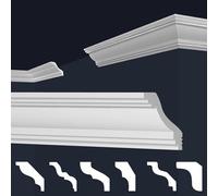 MARBET DESIGN Moulures XPS Polystyrène Blanc - Finition Plafond E - (170 Mètres / 1 Paquet E-40)